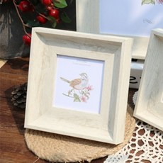 Dapaco 原木室內裝飾相框 正方形, 1個, 木紋白