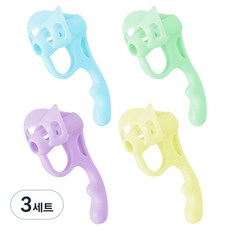 DADA 五指握筆輔助器 4入組, 3組, 紫色 + 黃色 + 粉色 + 藍色