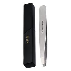 KAI 貝印 関孫六 拔毛夾附盒 斜口 不鏽鋼材質 附保護套, HC-3506, 1個