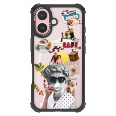 모란카노 임팩트 콜라주 맥세이프 디자인 투명 범퍼 휴대폰 케이스