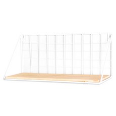 ZZ1313 免打孔牆上置物架 附安裝工具 白色 (含無痕掛勾x2), 經典款小款(29 x 14 x 11cm), 1組