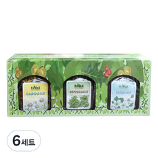 라바티 허브차 미니병 3종 세트, 6세트, 캐모마일 + 페퍼민트 + 자스민