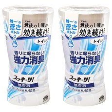 EARTH 地球製藥 廁所芳香除臭劑 無香料, 強力消臭, 倒立滴液設計, 400ml, 2瓶