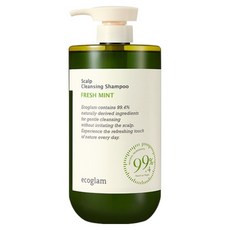 ecoglam 頭皮潔淨洗髮精 清新薄荷香, 1L, 1瓶