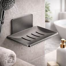 이고다 무타공 호텔식 물빠짐 욕실 비누 받침, 그레이, 1개