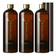 마크퓸 골드에디션 대용량 디퓨저 리필액 3p + 리드스틱 18p 세트, 프렌치라벤더, 500ml, 1개