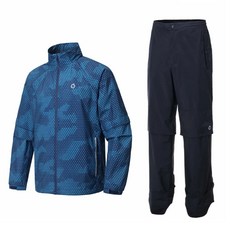 Sunderland 男款數位迷彩高爾夫雨衣上下套裝 16151RW42, 1組, 海軍藍