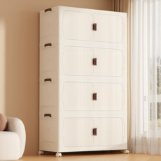 프란다스 접이식 폴딩 리빙박스 수납함 대형, 화이트 + 화이트, 4개