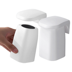 무식이네 이지클린 거꾸로 자석 양치컵, 화이트, 2개