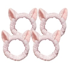 Aicours 貓耳喵喵洗臉髮帶, 紫色, 4個