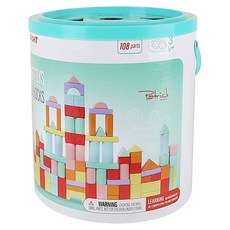 TOPBRIGHT 特寶兒 繽紛馬卡龍創意積木桶 108p 3歲以上兒童適用, 1組