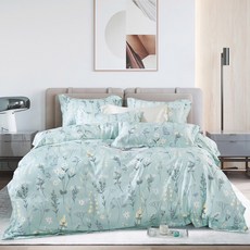 LoveCity 寢城之戀 台灣製 吸濕排汗萊賽爾天絲 兩用被床包組(春來島綠/特大7尺)