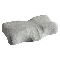 HONDONI 日式人體工學5D蝶型按摩止鼾護頸枕頭 慢回彈記憶枕芯, 天絲灰, 1個