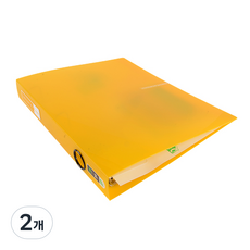 Alpha mall 鮮豔色彩片D型環活頁夾 A4 3孔 3cm, 黃色, 2個