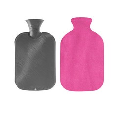 fashy 雙面壓紋熱水袋 2L 隨機出貨+防燙布套, 1組