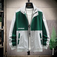 Starvin 男士撞色字母拉鍊夾克