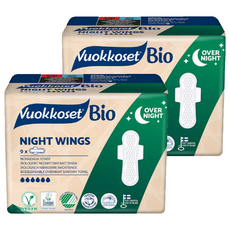 Vuokkoset Bio Night Wing夜用衛生棉 大型, 夜用型(317mm), 9片, 2包