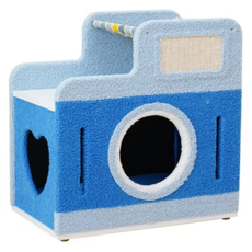 PetPals 愛心相機貓窩, 藍色, 1個