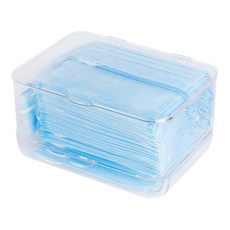 翻蓋雙層雜物口罩收納盒 居家好幫手, 透明, 1個