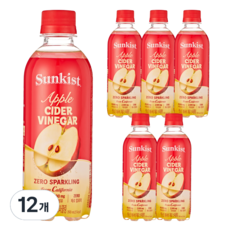 Sunkist 香吉士 零卡蘋果醋氣泡飲, 12個, 350ml