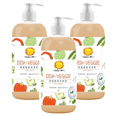 Baby Lion 獅子寶寶 碗盤蔬果清潔劑, 輕鬆洗淨不殘留, 環境友善, 有效去汙, 配方溫和不傷手, 700ml, 3瓶