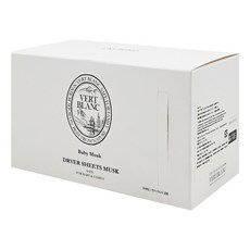 VERT BLANC 烘衣衣物柔軟片, 寶寶麝香味, 植物性柔軟成分, 溫和減少皮膚刺激, 弱酸性, 30片, 1盒