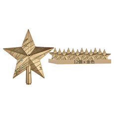 手工彩絲樹頂星, 金色, 12個