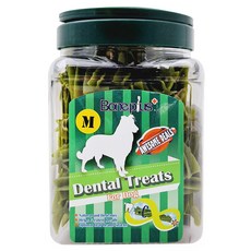 Boneplus 18週以上幼犬/成犬/老犬 超效螺旋六星潔牙棒 M, 草本, 600g, 1罐