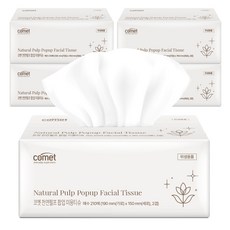 코멧 천연펄프 팝업 미용 티슈, 5개, 210개입