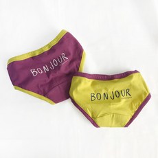 YEROOYENA Mom's Made 女童用 Bonjour內褲 2件組