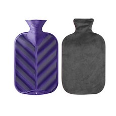 fashy 3D金屬質感熱水袋 2L 隨機出貨+棉質保護套 竹炭灰, 1套