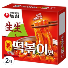 농심 생생 납작 떡볶이면, 258g, 2개