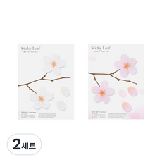 Appree Sticky Leaf 透明櫻花半透明便條紙 2入組 L, 白色, 粉紅色, 2套