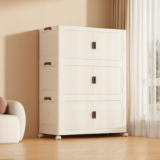 프란다스 접이식 폴딩 리빙박스 수납함 대형, 화이트 + 화이트, 3개