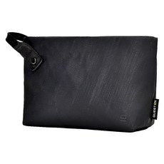 城市旅行 梯型 Tech Kit 3C 配件收納袋 20x15x18cm 100%聚酯纖維 金屬破裂紋, 金屬黑, 1個