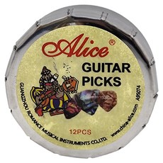 ALICE 12片圓形鐵盒裝 pick 彈片盒 A011C, 1個