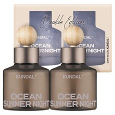 쿤달 퍼퓸 차량용 방향제 75ml 2개 + 우드볼 스틱 2개 세트, 오션썸머나잇향, 1세트