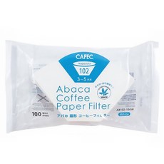 CAFEC 麻纖維梯形濾紙 ABACA AB102-100W 白色 3~5杯份, 100個, 1包