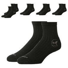 FOOTER 除臭襪 復古直線條微分子長薄襪 輕氣墊 T47 XL(26~29cm) 黑色 6雙