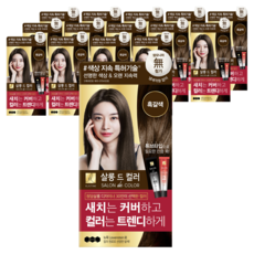 엘라스틴 살롱 드 컬러 앤 새치 염색 크림, 흑갈색, 15개