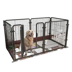 狗狗圍欄 室內 Set 6片 寵物方管圍欄 自由組裝 黑/白, 70 x 60cm, 黑色, 1組