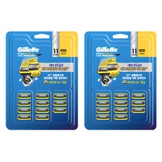 Gillette 吉列 正品鋒護黃色手動刮鬍刀片, 11入, 2個