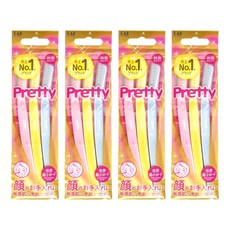 KAI 貝印 razor Pretty 敏感肌用修眉刀 安全輕易刮除眉頭雜毛 呵護肌膚 打造精緻妝容, PVL-3P, 4包