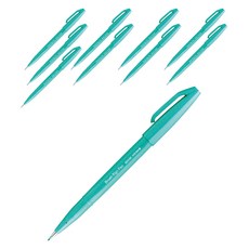 펜텔 브러시 사인펜 SES15C-D4, 에메랄드그린, 10개