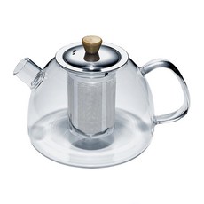 耐熱玻璃茶壺, 透明色 + 銀素, 1.2L, 1個