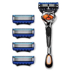 Arisuri 男性專用手動5層刀片刮鬍刀 + 4入補充刀片組 藍色, 1套