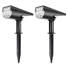 小麥購物 花園草坪免耗電太陽能打光園藝燈 7燈 L994 白光, 2個