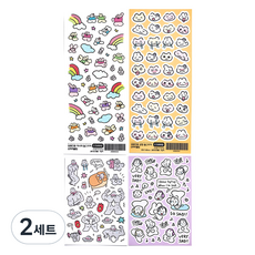 HEEHEECLUB 亂七八糟精選貼紙包4款套組, 混色, 2套