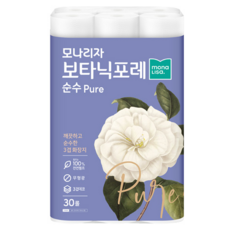 mona lisa. 三層捲筒衛生紙 30捲 Set, 100%原生紙漿 無刺激, 27m, 1袋