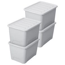 가쯔 국내 제조 마카롱 리빙박스, 라이트그레이, 120L, 4개